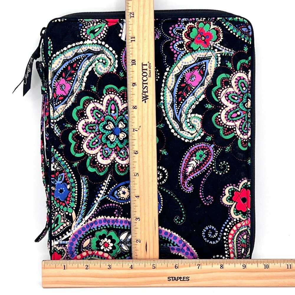 Vera Bradley Quilted Paisley Print Tablet Sleeve Zip Closure Pockets ipad Kindle - Picture 5 of 12